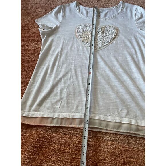 CHICO’S Women’s Heart of lace T-Shirt Size M - Picture 7 of 8